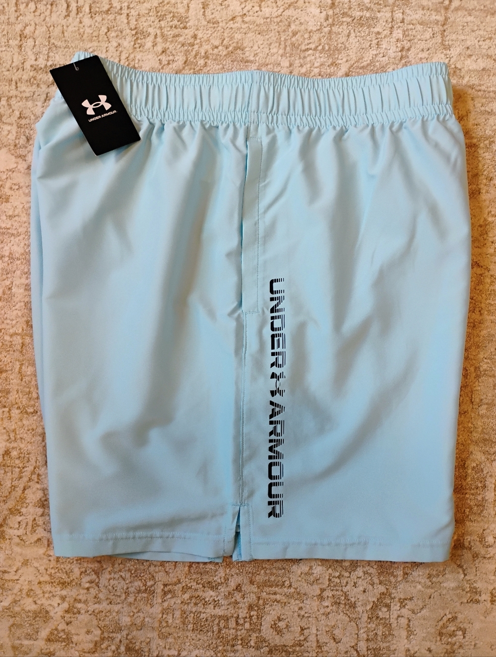 NWT 2XL Under Armour UA Tech Woven Wordmark Active Gym Workout Shorts Light Aqua